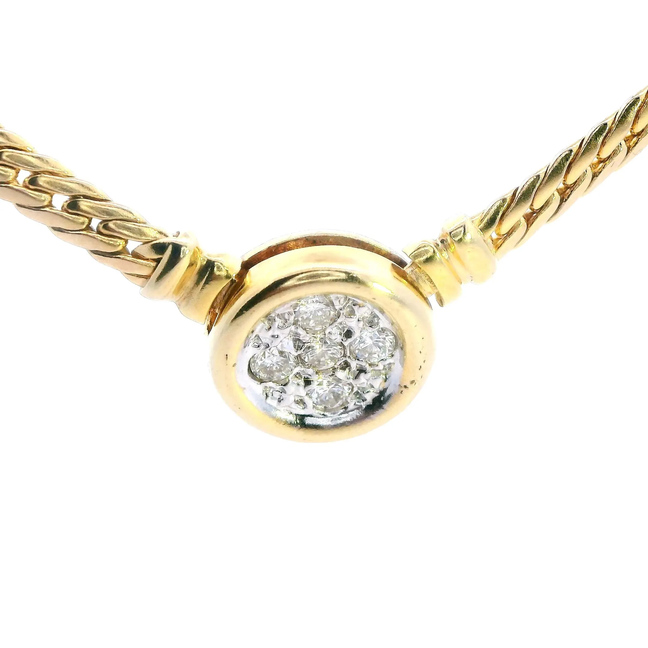 "Romantic Valentine Day Special: 9ct Yellow Gold Diamond Necklace"