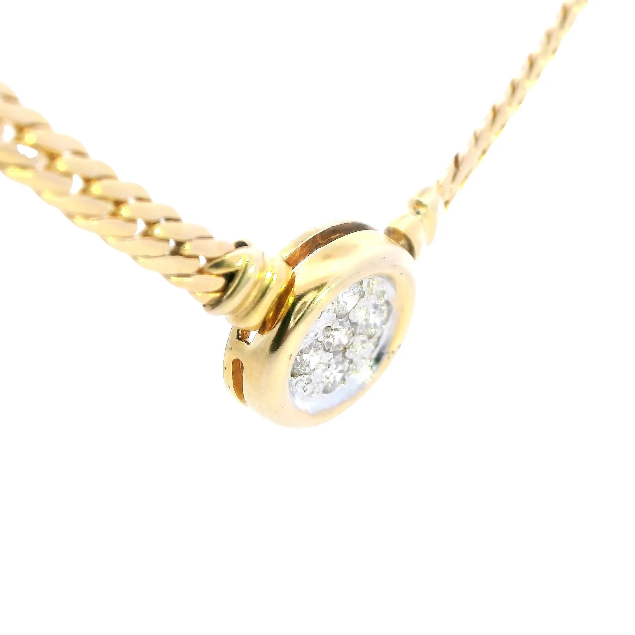 "Romantic Valentine Day Special: 9ct Yellow Gold Diamond Necklace"