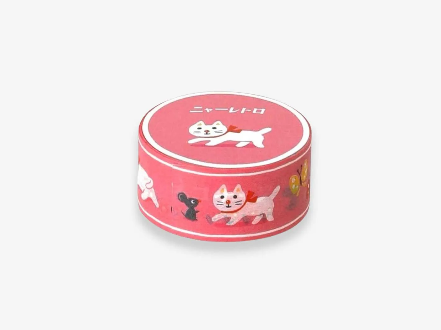 Retro Masking Tape White Cat