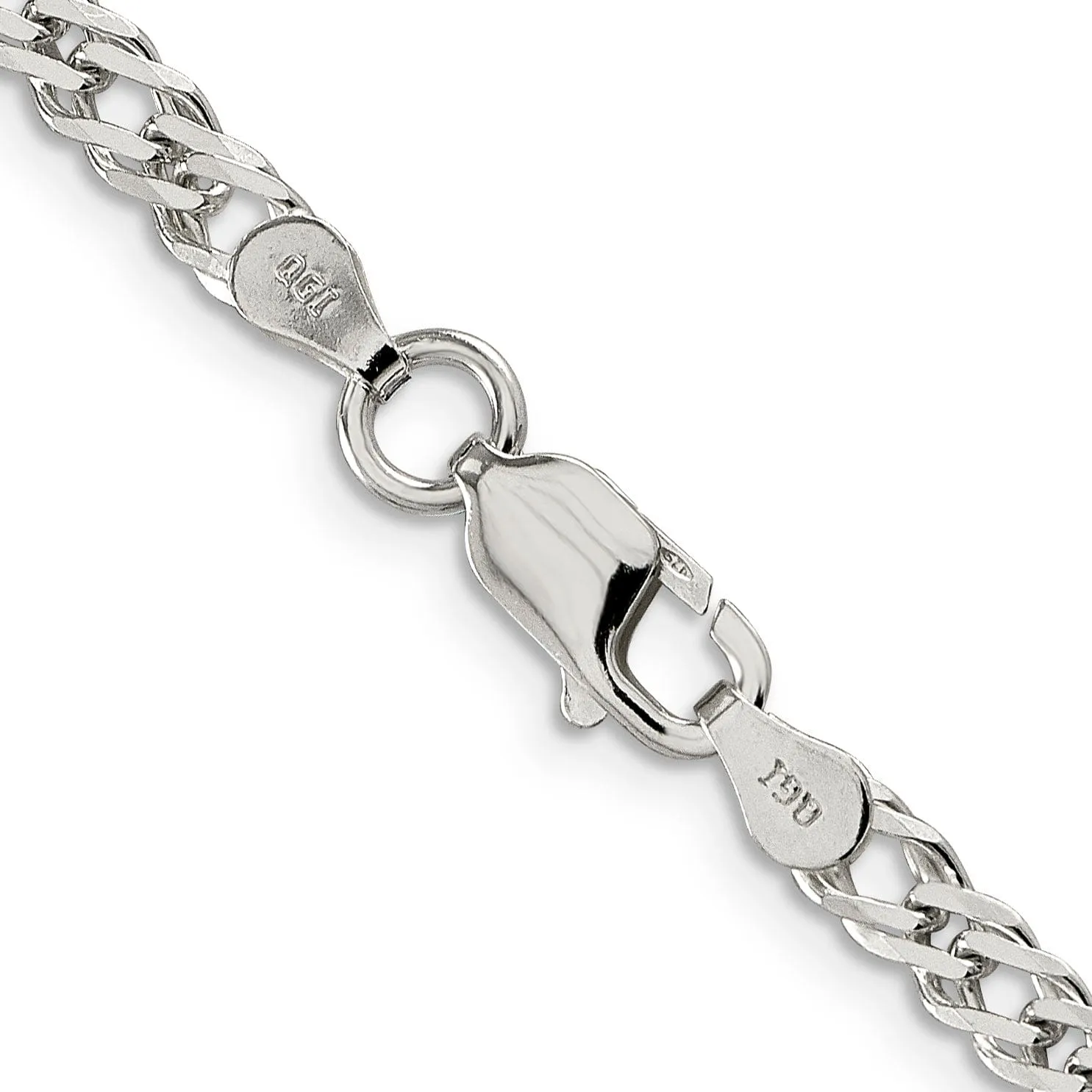 Silver 4.00-mm Solid Beveled Link Curb Chain