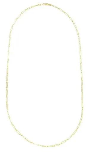 Sincerely Springer's 14k Yellow Gold 20" Paperclip Chain Necklace