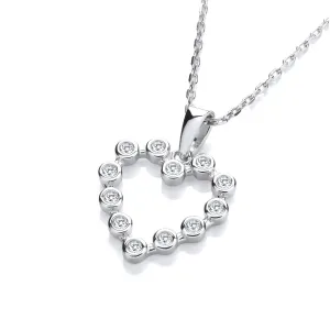 Sterling Silver Heart CZ Necklace