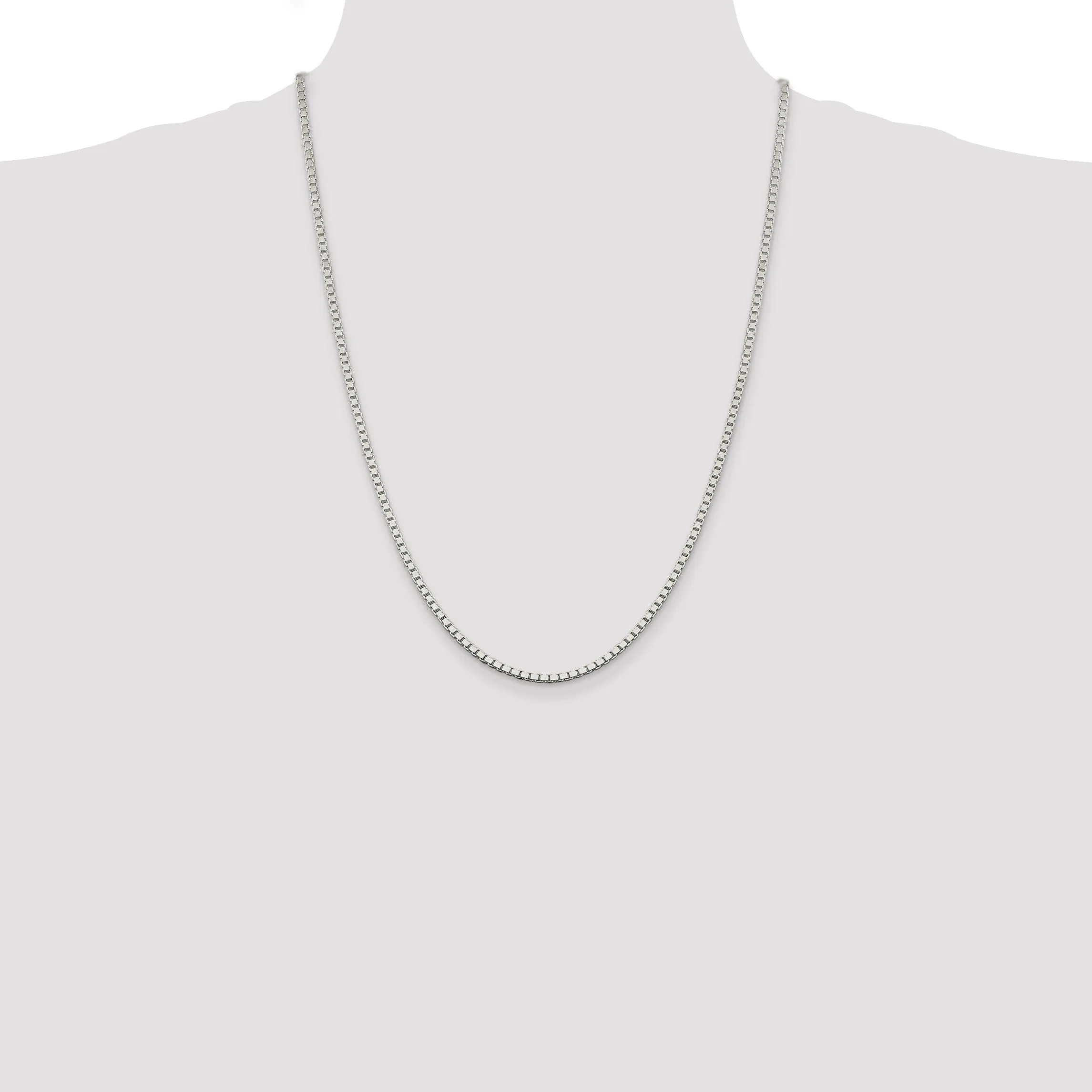 Sterling Silver Polish 2.50-mm Solid Box Chain