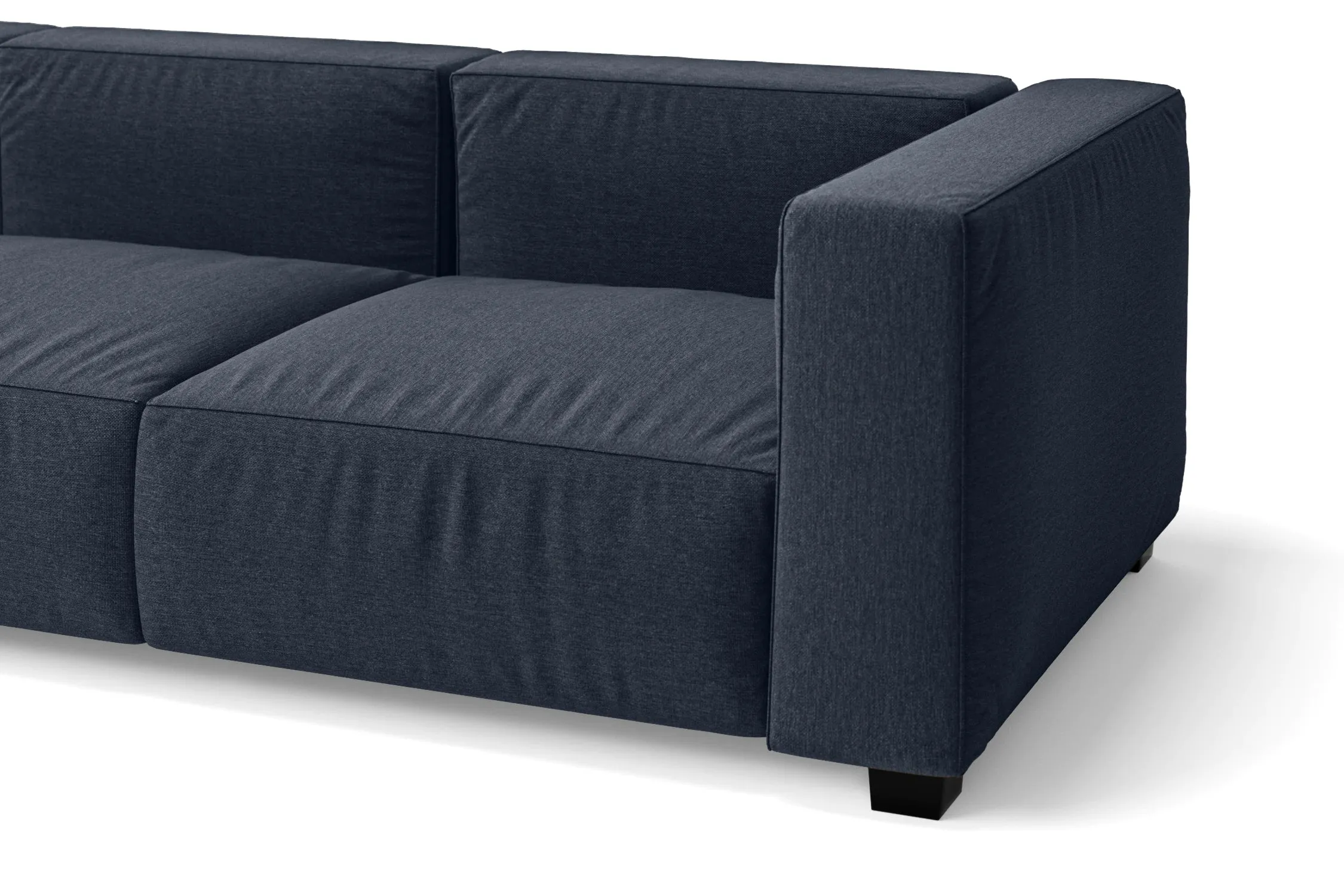 Taranto 4 Seater Sofa Dark Blue Linen Fabric