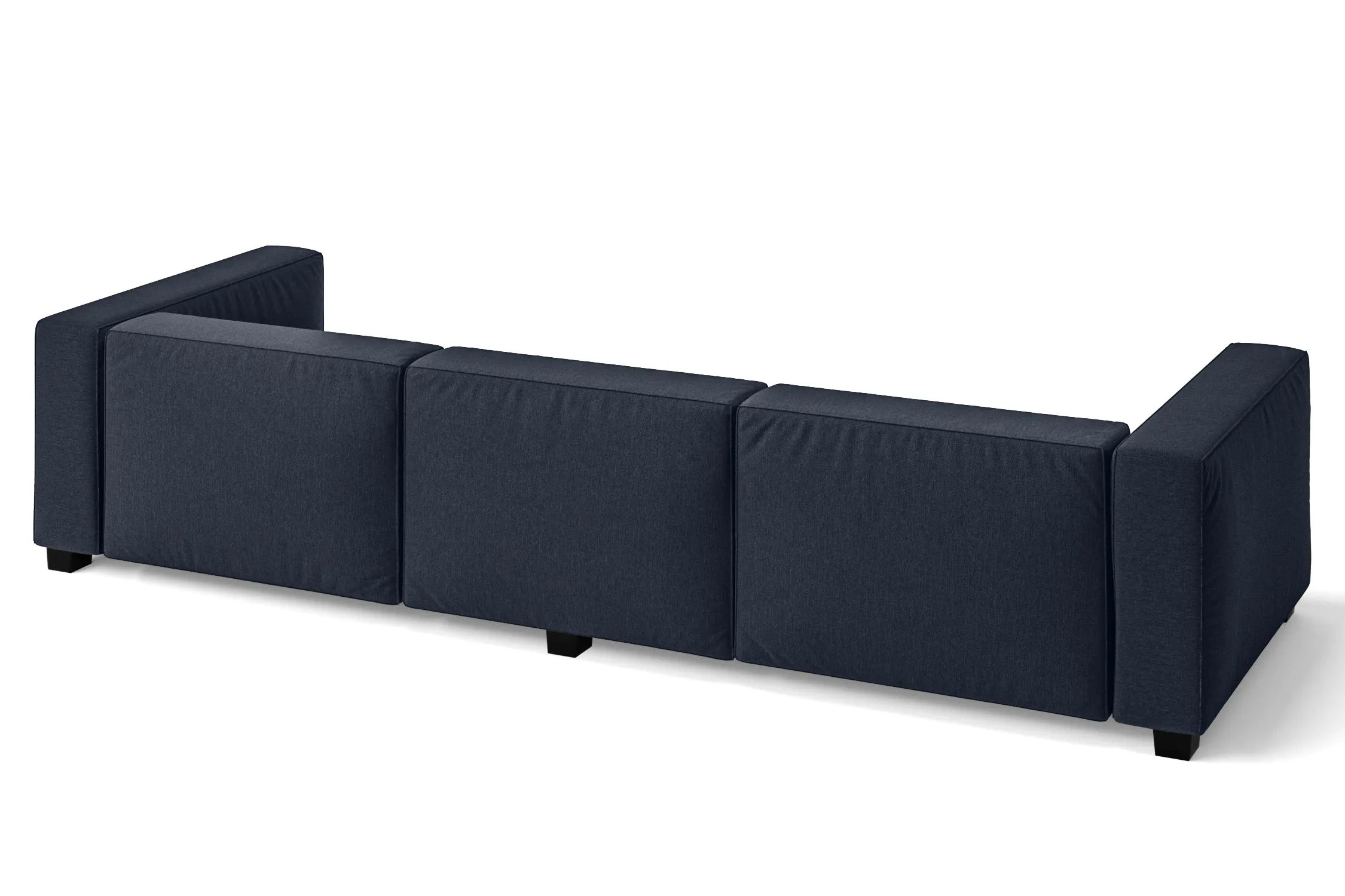 Taranto 4 Seater Sofa Dark Blue Linen Fabric