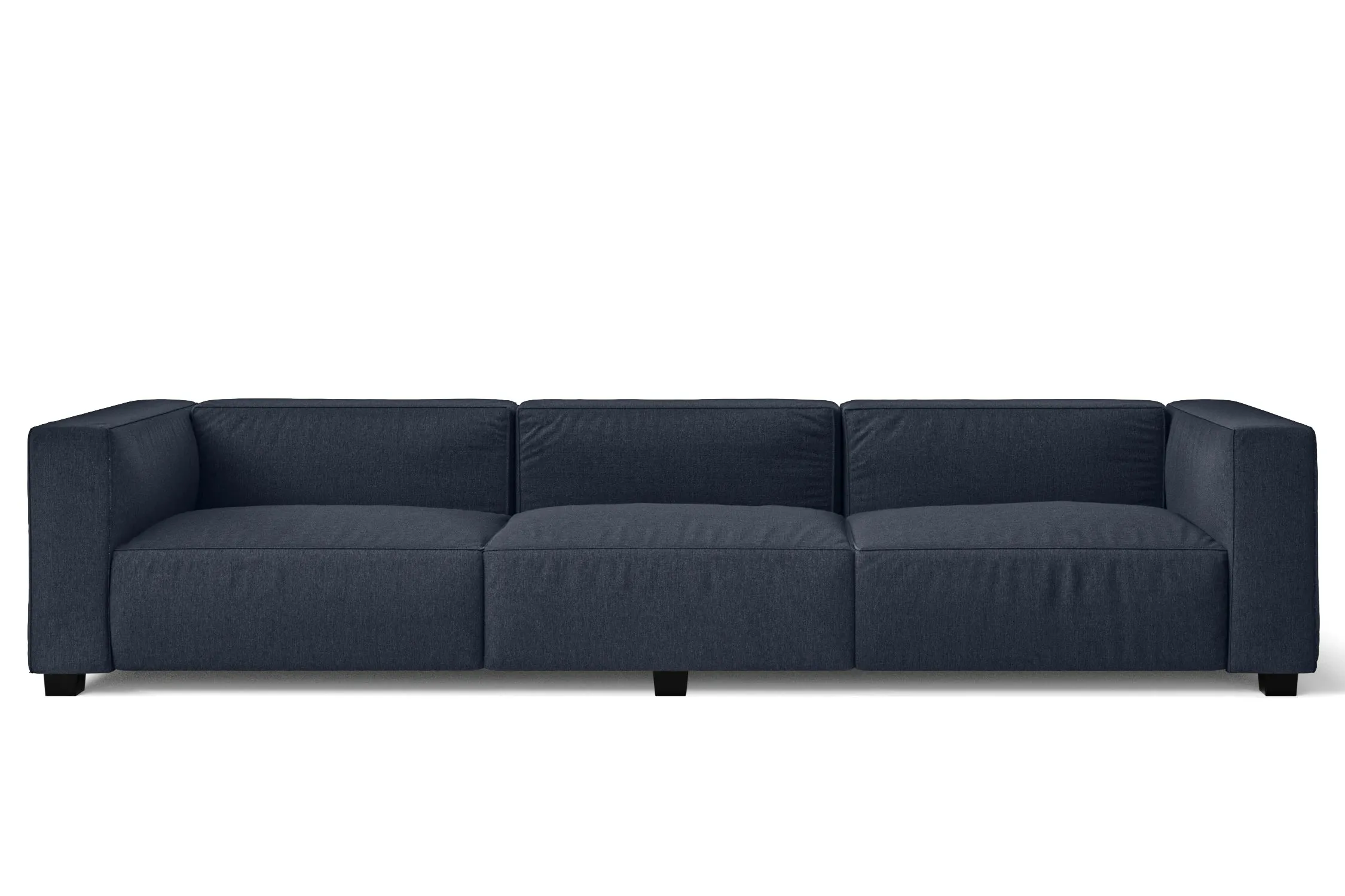 Taranto 4 Seater Sofa Dark Blue Linen Fabric