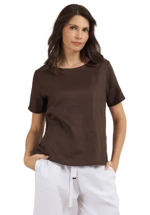 Teena-Linen Coffee T-Shirt