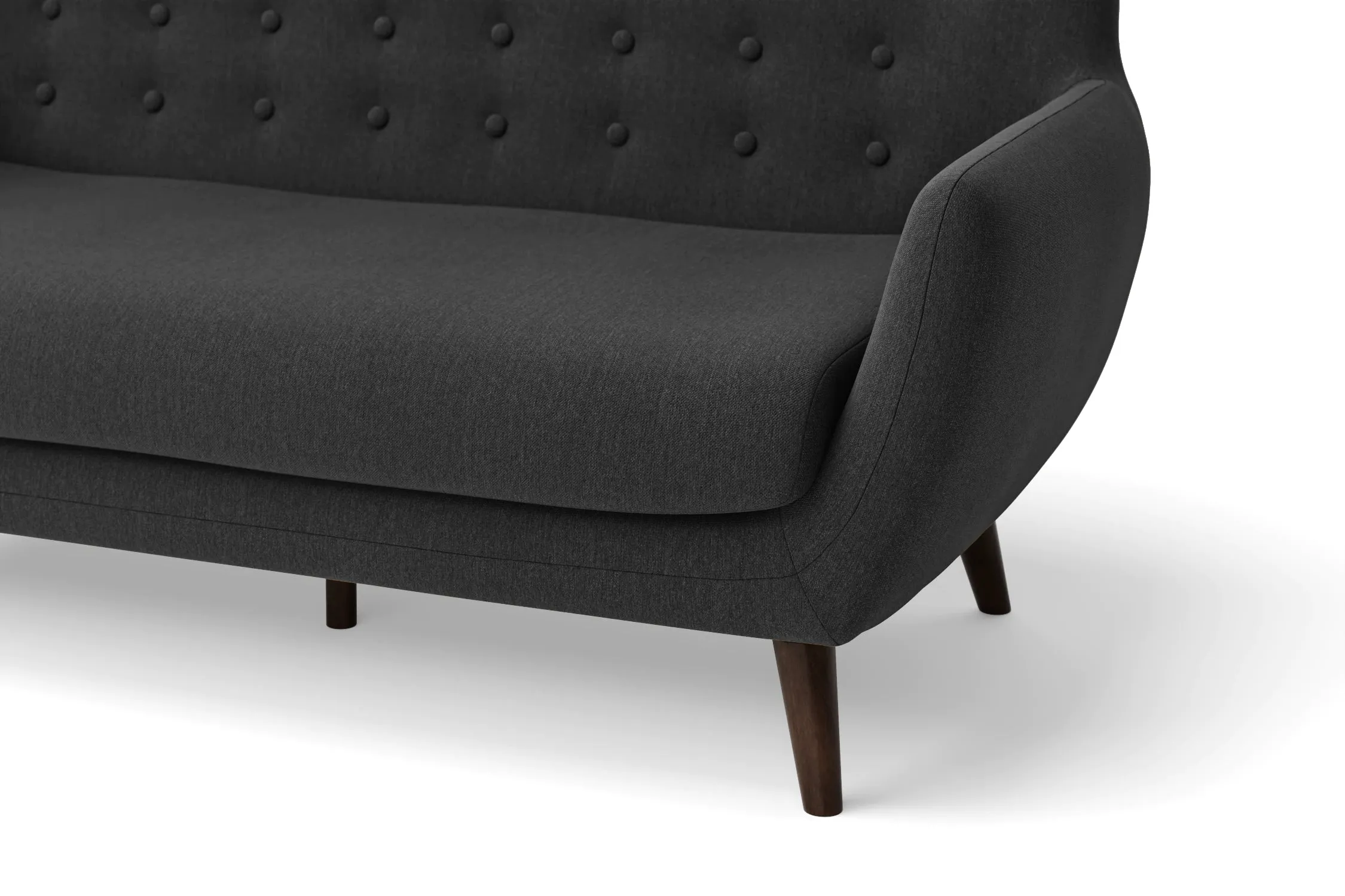 Terni 4 Seater Sofa Black Linen Fabric