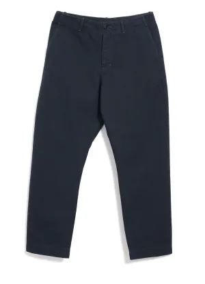 TRYGVE | Wide Cut Cropped Trousers | Blue Canvas