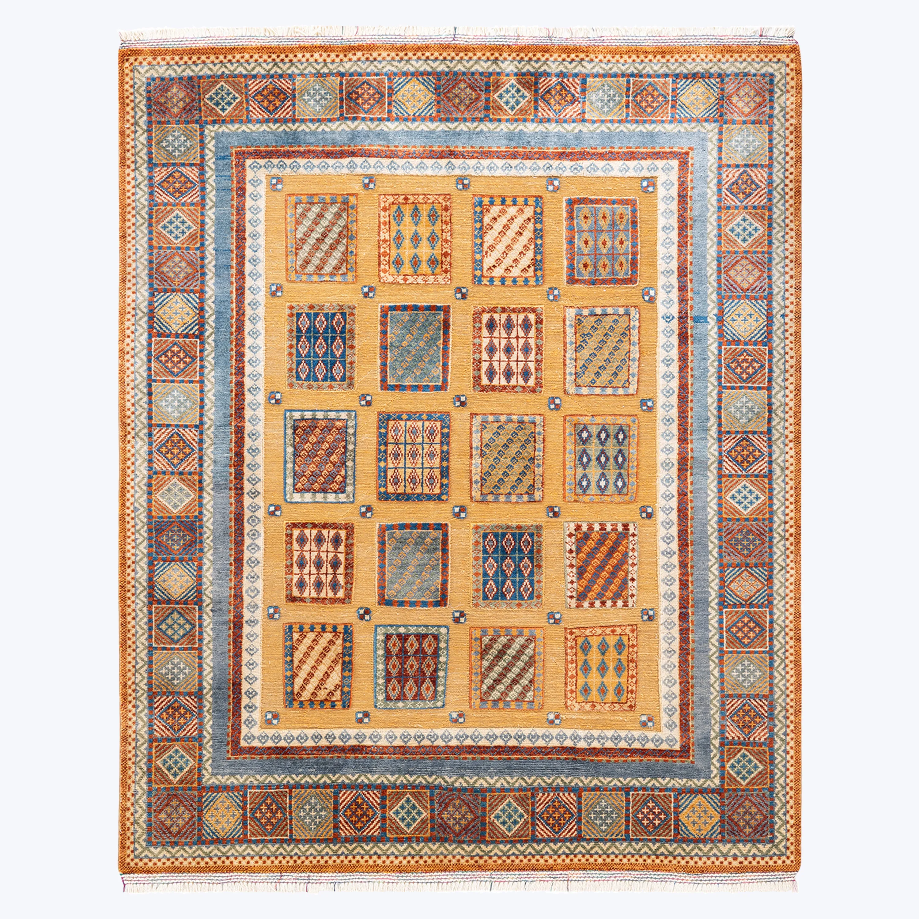 Yellow Traditional Wool Rug - 5' 5 x 6' 6"