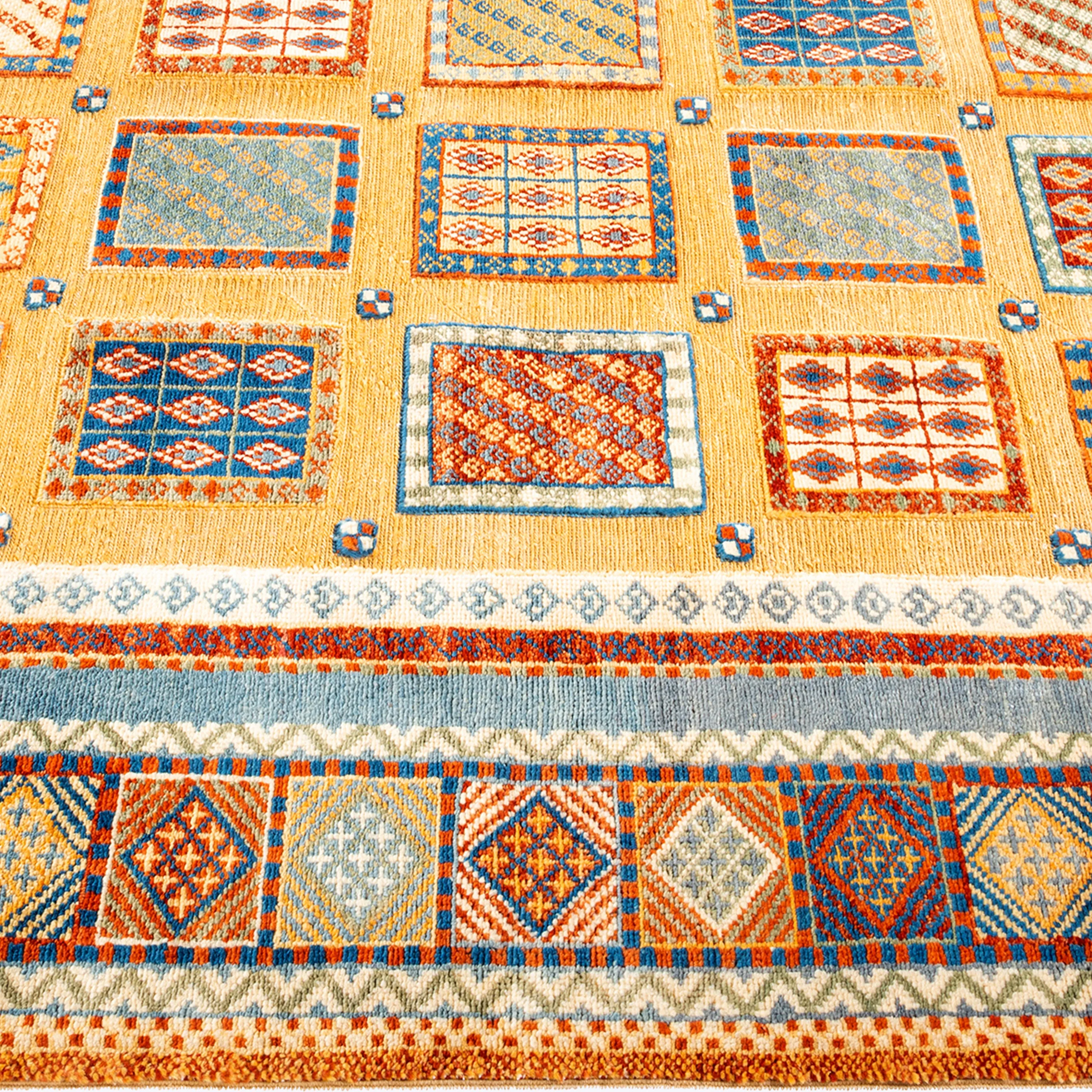 Yellow Traditional Wool Rug - 5' 5 x 6' 6"