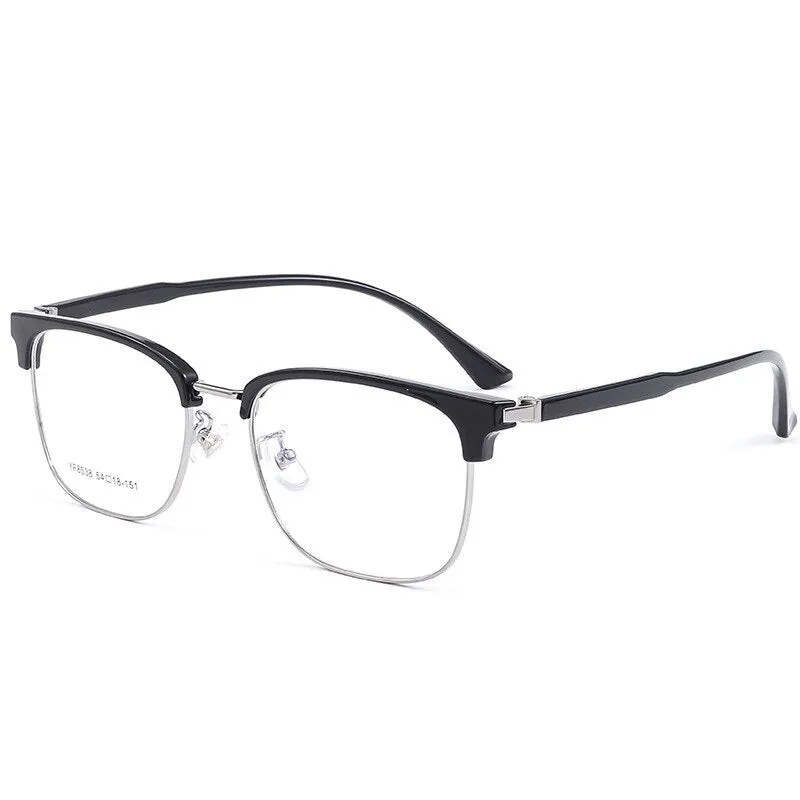 Yimaruili Men's Full Rim Square Acetate Alloy 8538YF