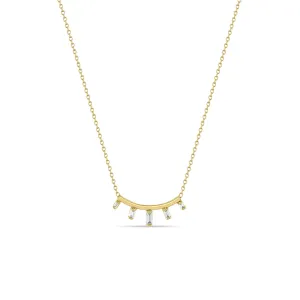 Zoë Chicco 14K Yellow Gold Curved Bar Diamond Necklace