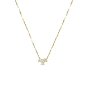 Zoë Chicco 14K Yellow Gold Fan Necklace with Marquis Diamonds