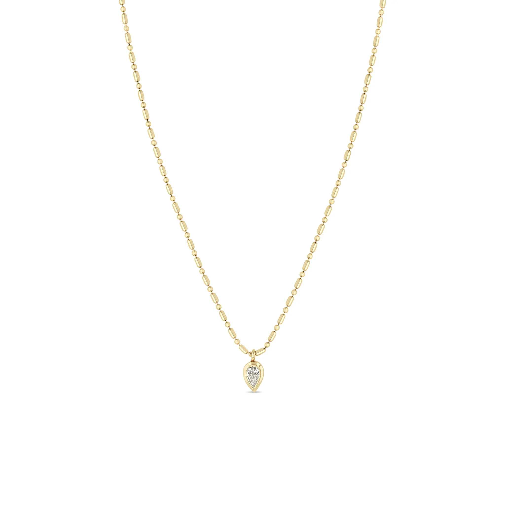 Zoë Chicco 14K Yellow Gold Inverted Pear Pendant Necklace