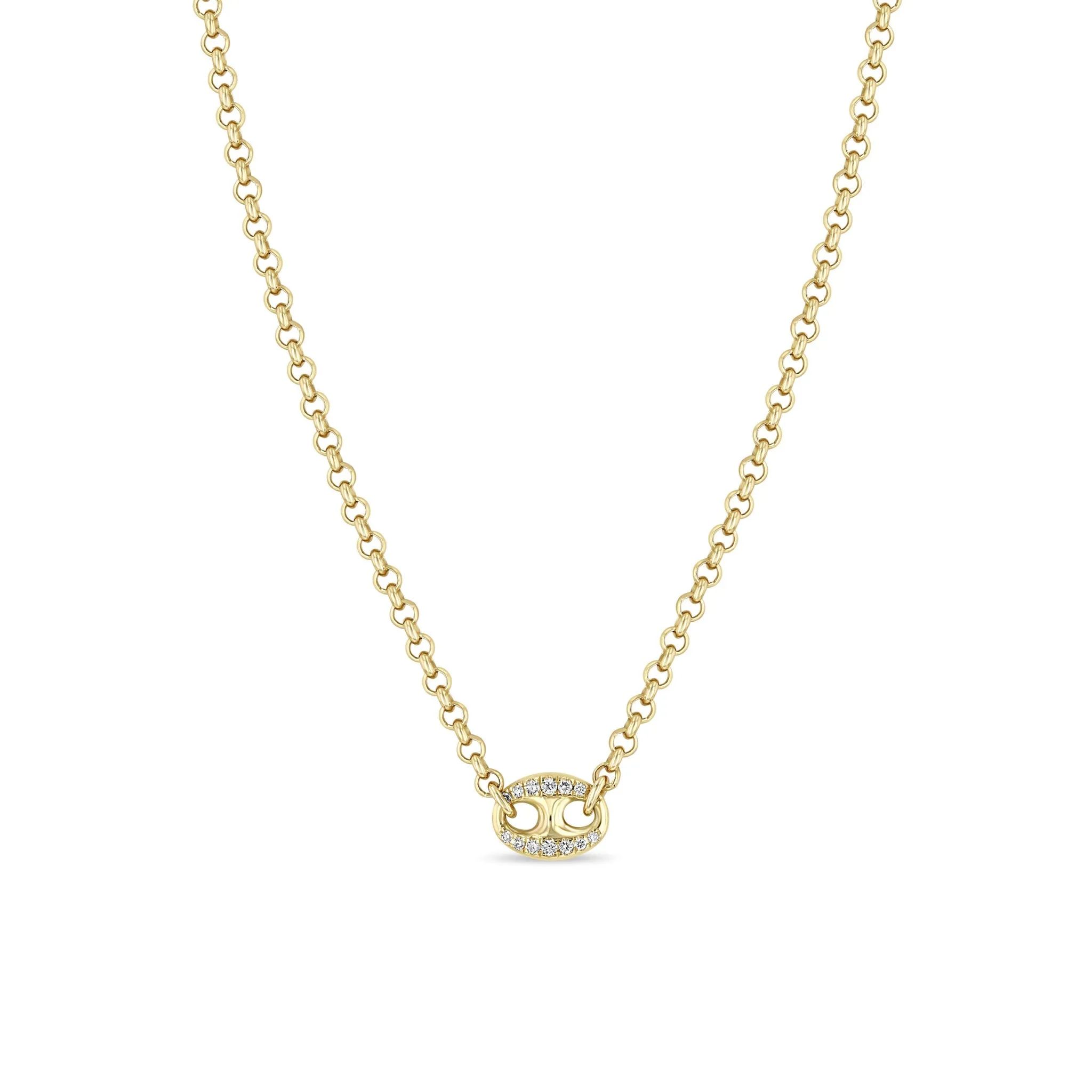 Zoë Chicco 14K Yellow Gold Large Solid Mariner Link Necklace